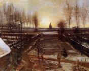 文森特 威廉 梵高 : 雪中的纽南教区花园